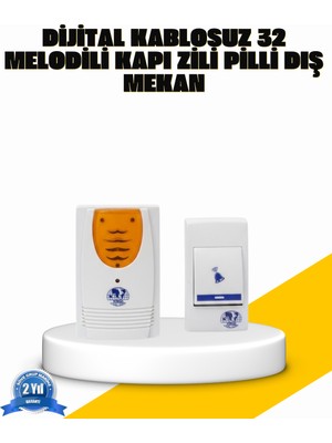 Teknodayım Kablosuz Kapı Zili Kolay Kurulumlu Modern Kullanım