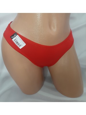Shine Elagance Kırmızı Düz Renk Tutku Kadın Suyolu Beli Lastikli Rahat Kullanışlı %94 Pamuk %6 Elastan Külot