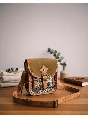 Otantik Desenli & Süet Detaylı Bohem Omuz Çantası