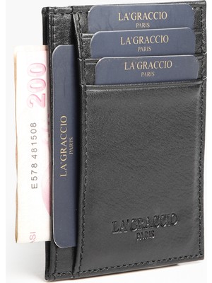 La'Graccio Paris Lagraccio Paris Redon Hakiki Deri Çok Bölmeli Kartlık