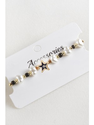 Die Grup Deniz Yıldızı Boncuk Inci Makrome Ip Bileklik DIE-GRPBJT34