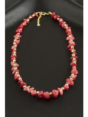 Die Grup Kuvars Kırık Doğaltaş Kolye DIE-GRPBJT34