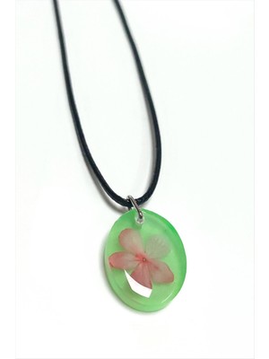 Die Grup Kartopu Çiçeği Oval Epoksi Kolye DIE-GRPBJT34