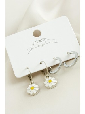 Die Grup 4 Adet Papatya Mineli Halka Küpe DIE-GRPBJT34