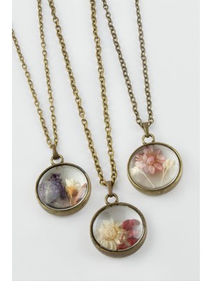 Die Grup Karışık Renkli Çiçek Canlı Kolye DIE-GRPBJT34