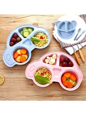 Die Grup Bebekler Için Araba Şeklinde Sevimli Mama Tabağı Çocuk Tabldot (4887) DIEGRP-RSGO34