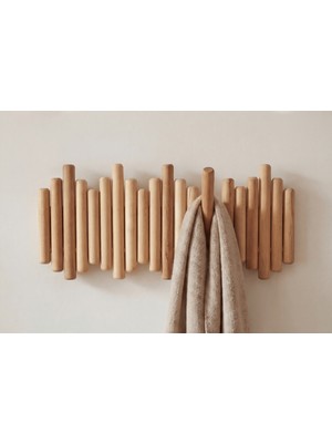 Madera's Art Dekoratif Doğal Ahşap Duvar Askısı Askılık Ahşap Askı Cilalı ve Zımparalı Trend