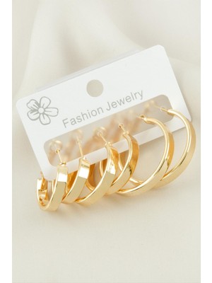 Die Grup 6 Adet Ezme Halka Küpe 2-2,5-3 cm DIE-GRPBJT34