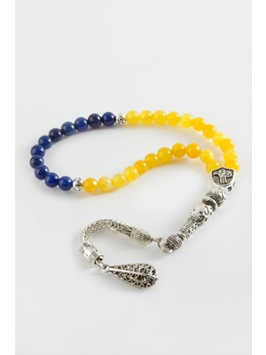 Die Grup Sarı Lacivert Ceyt Doğaltaş Tesbih 6 mm DIE-GRPBJT34