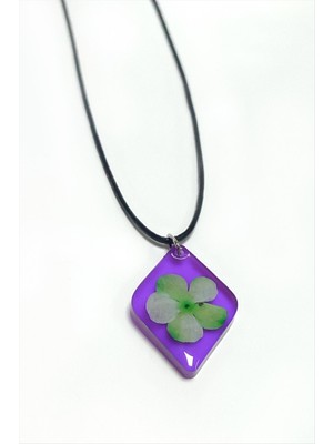 Die Grup Kartopu Çiçeği Baklava Dilimli Epoksi Kolye DIE-GRPBJT34