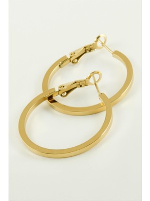 Die Grup Ezme Halka Lüks Çelik Küpe 2,5 cm DIE-GRPBJT34