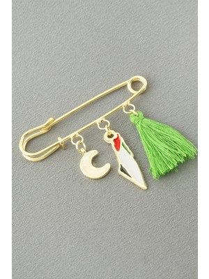 Die Grup Hilal Filistin Püsküllü Broş DIE-GRPBJT34