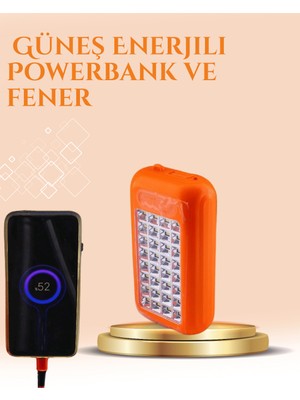 Die Grup Gold Silver Güneş Enerjili Powerbank Işıldak – 10000 Mah, Taşınabilir, Suya Dayanıklı, 32