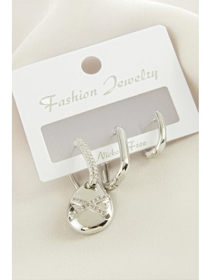 Die Grup 3 Adet Damla Zirkon Taşlı Küpe DIE-GRPBJT34