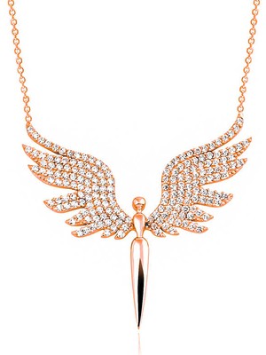 925 Ayar Gümüş Mikail Meleği Kadın Kolye