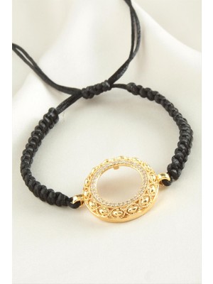 Die Grup Çeyrek Altın Koyulabilir Makrome Örgülü Bileklik DIE-GRPBJT34