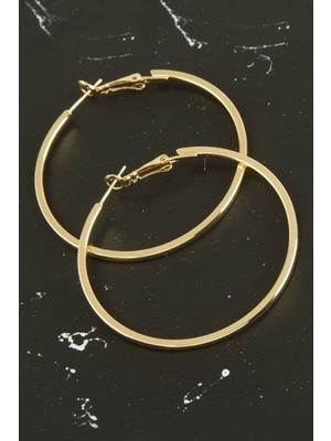 Die Grup Ezme Lüks Çelik Halka Küpe 4 cm DIE-GRPBJT34