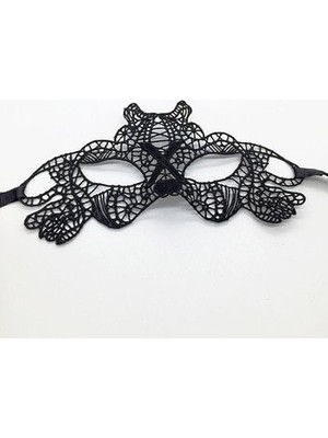 Die Grup Siyah Renk Dantel Işlemeli Parti Maskesi Model 2 (4887) DIEGRP-RSGO34