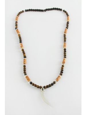 Die Grup Fil Dişi Kaplangözü Doğaltaş Kolye DIE-GRPBJT34