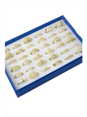 Die Grup Xuping Karışık Lüks Zirkon Taşlı Çelik Yüzük 1 Adet DIE-GRPBJT34