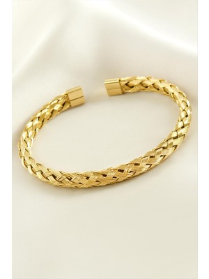 Die Grup Örgülü Lüks Çelik Kelepçe Bileklik DIE-GRPBJT34