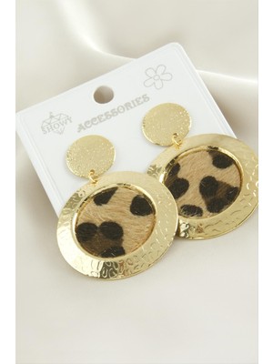 Die Grup Leopar Desenli Metal Küpe DIE-GRPBJT34