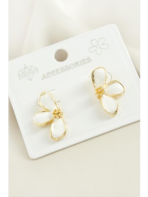 Die Grup Çiçek Mineli Metal Küpe DIE-GRPBJT34