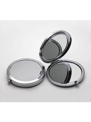 Metal Gri Cep Aynası 12 Adet
