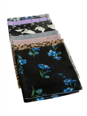 Die Grup Karışık Desenli Şifon Fular 50 cm DIE-GRPBJT34