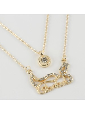 Die Grup Istanbul Yazılı Yeni Sezon Ikili Kolye DIE-GRPBJT34