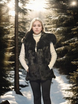 Beta Moda Hub Kolsuz Kapüşonlu Yelek - Siyah