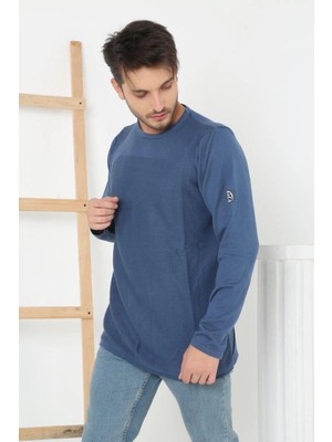 Beta Moda Hub Biskilet Yaka Kolu Armalı - Koyu Mavi