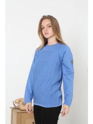 Beta Moda Hub Biskilet Yaka Kolu Armalı - Mavi