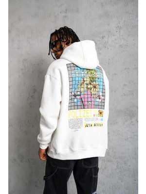 Beta Moda Hub Patel Six Baskılı Kapüşonlu Sweat - Beyaz