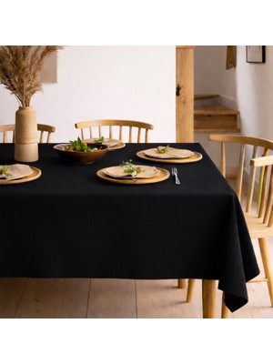 Morpheus Home Velura Series Masa Örtüsü Kadife Dokulu Petrol Siyah Çuha