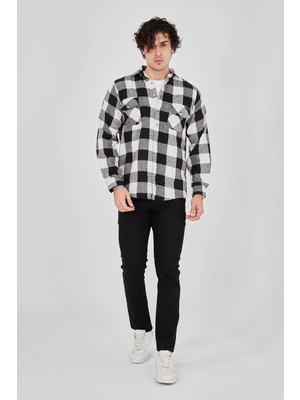 Beta Moda Hub Oduncu Gömlek – Uzun Kollu, Şardonlu Kumaş, Kareli Desen, Regular Fit, Manşetli, Çift Cepli,