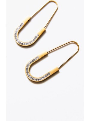 Gold Renkli Çelik Çengeligne Küpe