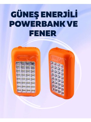 Die Grup Gold Silver GS-875 Outdoor Powerbank & Işıldak – Güneş Paneli, 32 Led, 10000 Mah, Çift Çık�