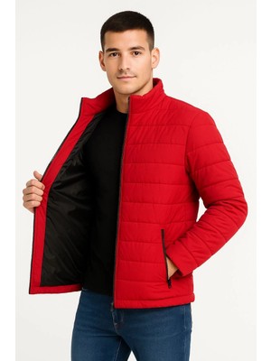 Beta Moda Hub Bomber Mont Ceket – Su Itici Kumaş, Kapitone Astarlı, Fermuarlı, Kışlık - Kırmızı