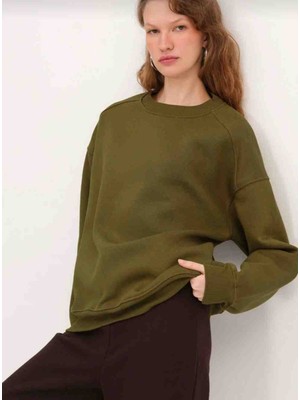 Bisou Bisiklet Yaka Şardonlu Basic  Swearshirt