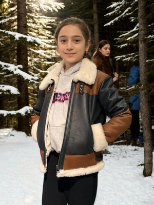 Beta Moda Hub Yakalı Parçalı Kürk - Kahve