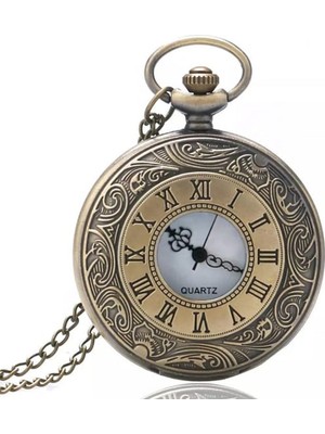 Hediyesahibi Kişiye Özel Retro Roma Rakam Görünümlü Quartz Köstekli Saat