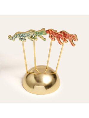 Zsa Zsa Zsu Tanda Çelik Kokteyl Çubukları 8X8X12 cm Altın - Renkli