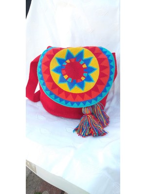 Kapaklı Wayuu Örgü Çanta