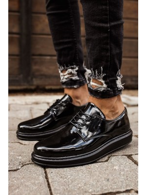 Aesco MN003 - Rst Pelle Verniciata Classica Erkek Ayakkabı Sıyah