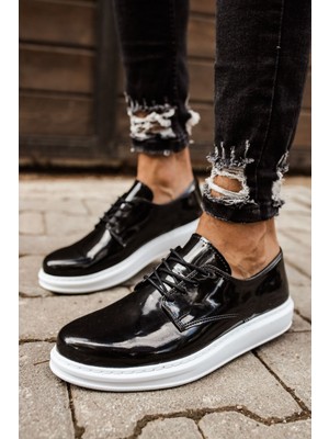 Aesco MN003 - Rbt Pelle Verniciata Classica Erkek Ayakkabı Sıyah