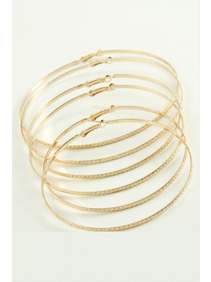 Die Grup Zikzak Desenli Metal Halka Küpe 6 Adet DIE-GRPBJT34