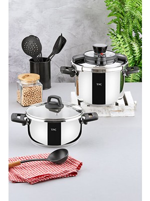 Taç 2'li Fastcook Düdüklü Tencere Seti4- 6lt