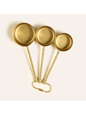 Zsa Zsa Zsu Tanda Çelik Ölçü Kaşık Seti 20X7X4 cm Altın