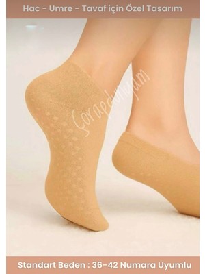 çorapdunyam Hac Umre Tavaf Pilates Yoga Için Kaydırmaz Konforlu Nefes Alan Patik Çorap Standart Beden 36-42